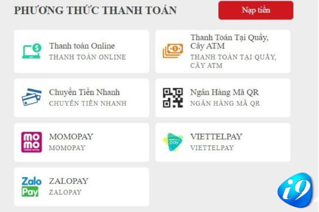 Cách nạp và rút tiền I9Bet chuẩn xác nhất cho bet thủ mới 3 Cách nạp tiền I9Bet