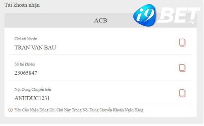 Cách nạp và rút tiền I9Bet chuẩn xác nhất cho bet thủ mới 4 Cách nạp tiền I9Bet